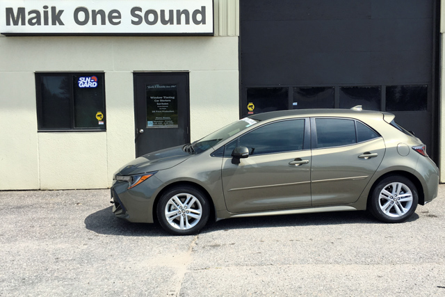Toyota 2019 Corolla Hatch with professional window tint in North Bay